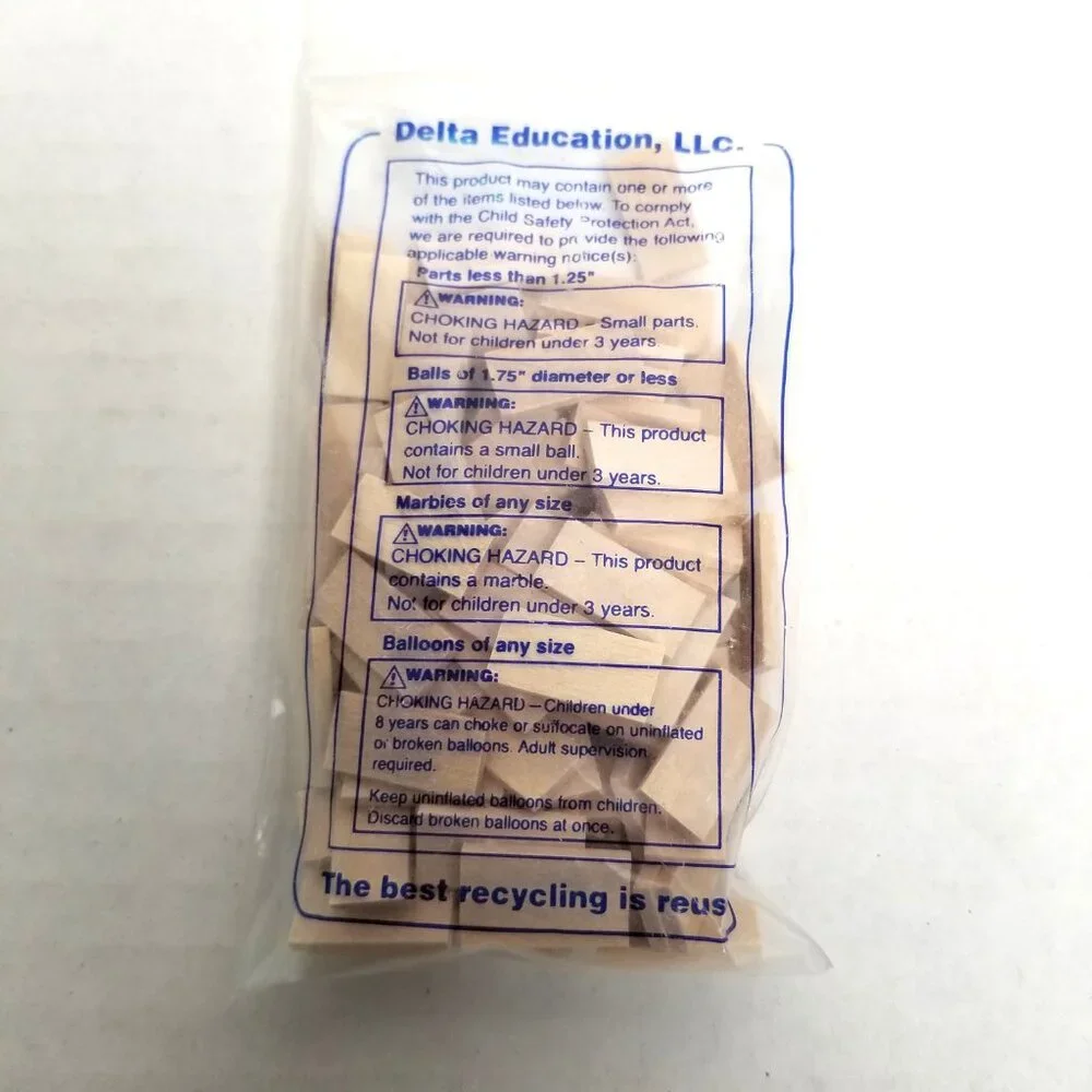 Mini Wooden Pieces Rectangle 2cm 100 Pack Natural Wood STEM Craft Supplies New